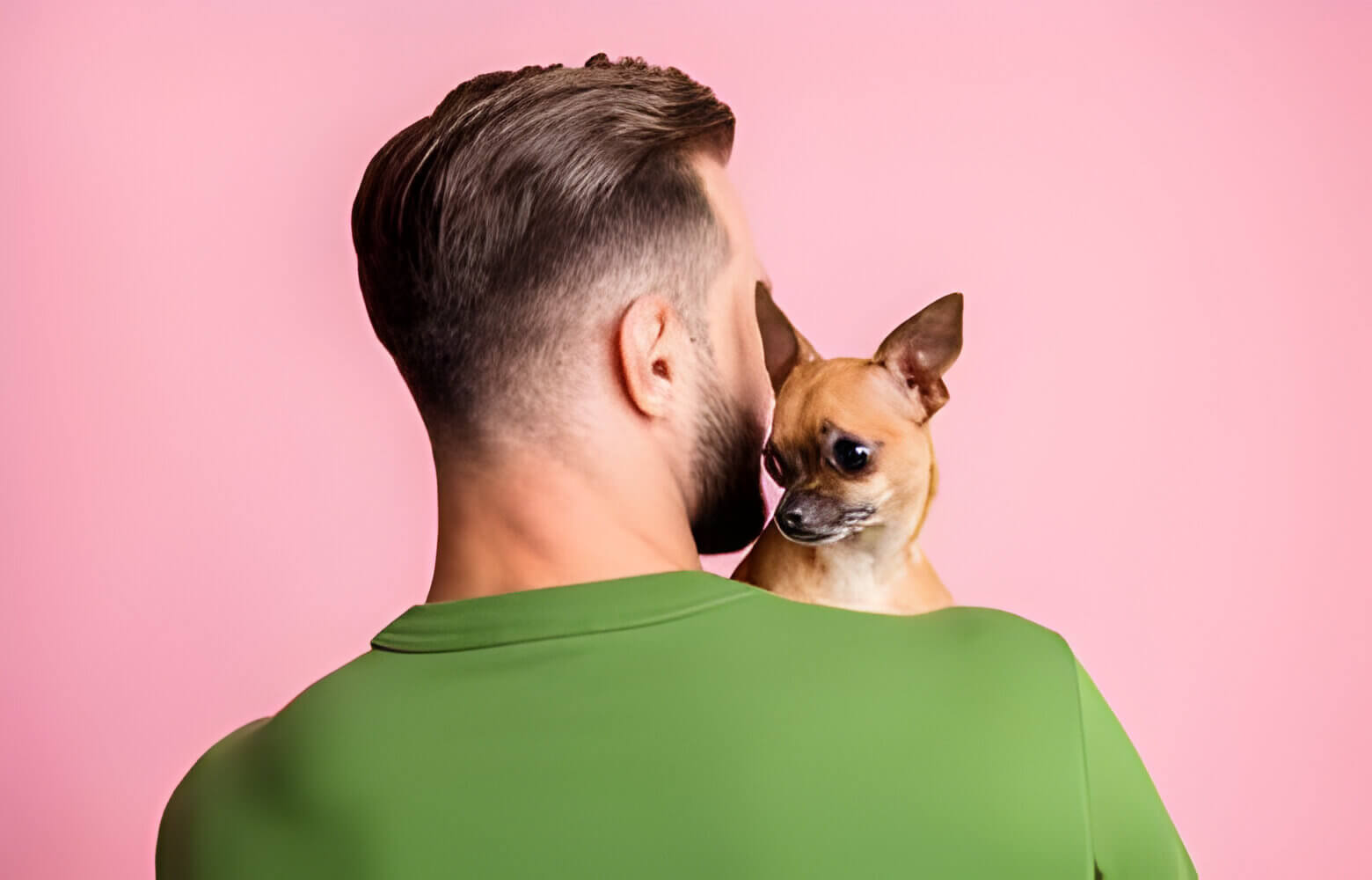 A person with a close connection to their small dog