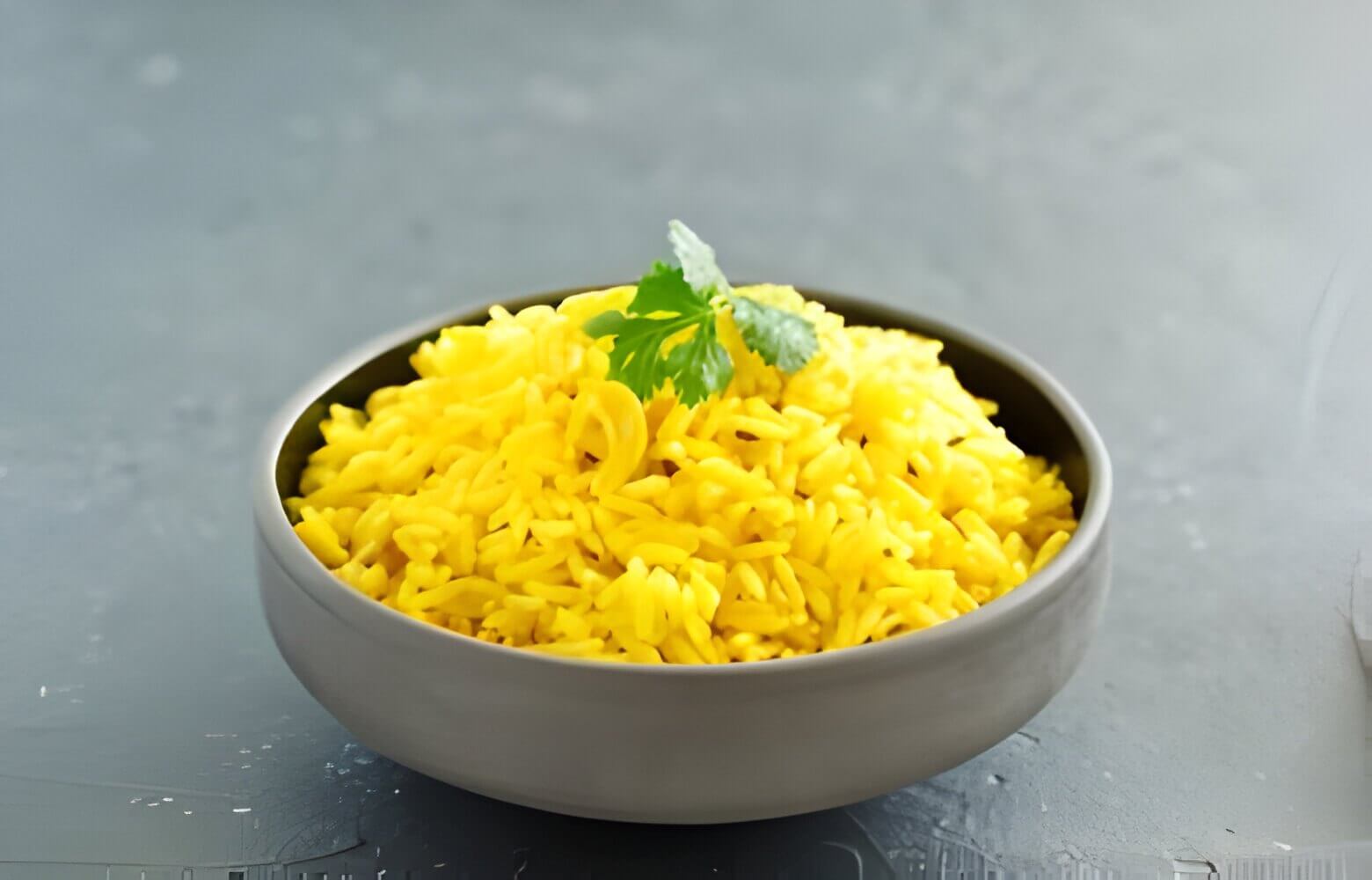 Yellow rice in a bowl