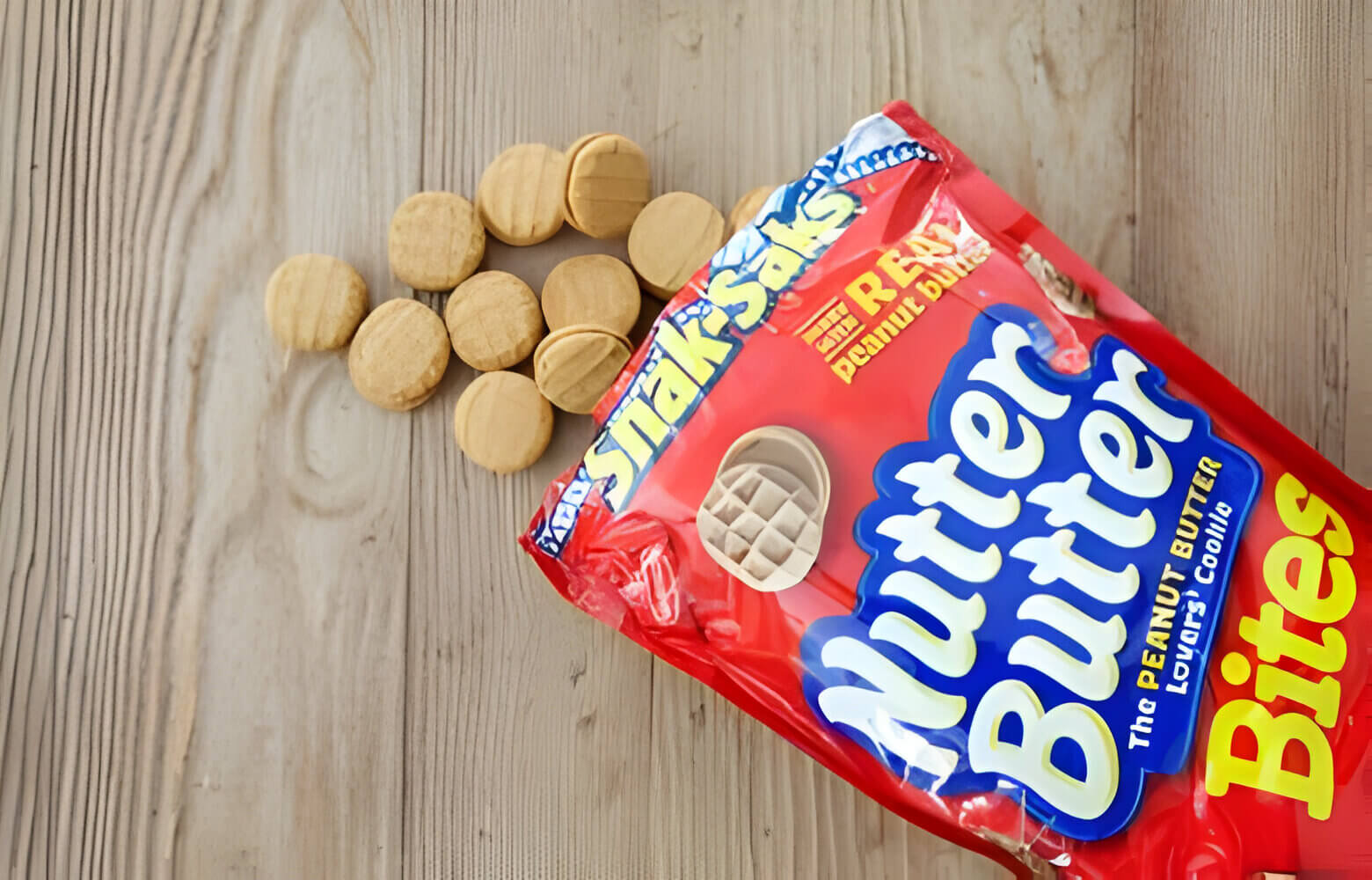 A package of Nutter Butter cookies, a popular human snack, but one that should not be given to dogs.